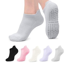 Watlikeup 5-Pairs Non-Slip Yoga Grip Socks Pilates,Breathable Yoga Socks for Women Non Slip with Toe Grip,Pilates Grip Socks Women,for Pilates/Ballet/Dance,Used to Exercise