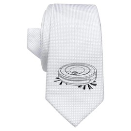 Azeeda 'Robot Vacuum' White Tie/Necktie with Gift Box (AT00013643)