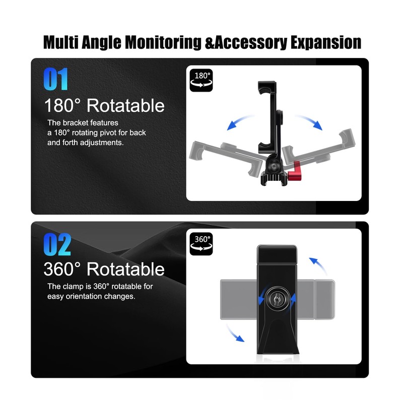 HAFOKO Aluminium Alloy Phone Tripod Mount with Cold Shoe Mount