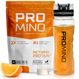 Promino® Essential Amino Acid Muscle Drink – 2X More Effective Than Whey – NSF Certified for Sport – Sugar-Free Recovery Fuel – Orange, 10 Servings