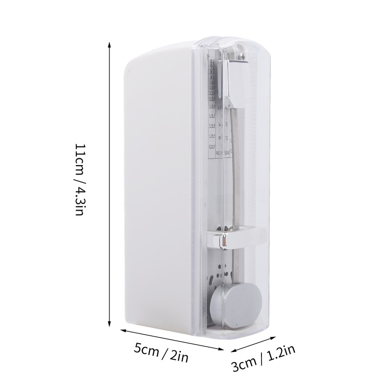 Mini Mechanical Metronome Portable 11x5x3cm White Musical Instrument Accessories for