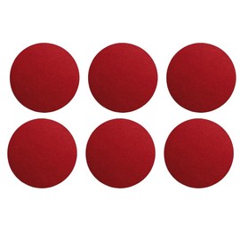 6 Pieces Red Felt Coasters 10CM Round Coasters Set Heat Insulation Metal Cup Mats Drinking Coaster For Cafe,Bar