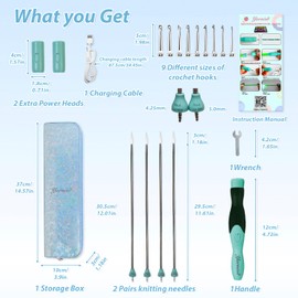 Yarniss 9 Size Lighted Crochet Hooks & Knitting Needles Set 4.25mm 5.0mm