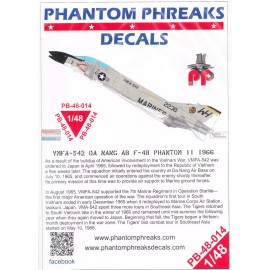 Phantom Phreaks PPD48014 1:48 Phantom Phreaks Decals - F-4B Phantom II VMFA-542 Tigers Da Nang