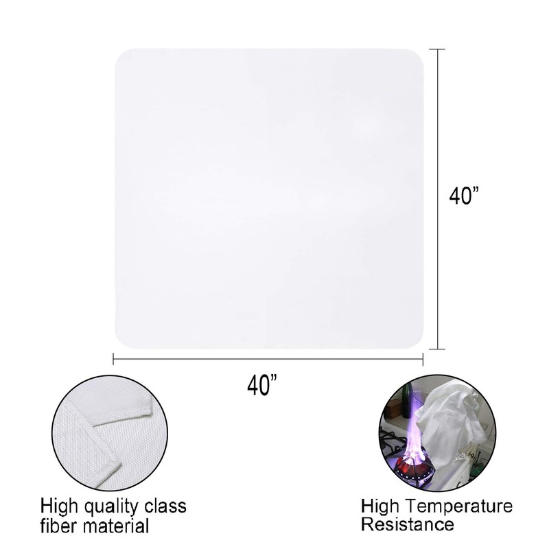 JJ CARE Fire Blanket for Home 40"x40" + 8 Hooks