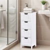 SEGAWE Bathroom Floor Storage Cabinet Freestanding Wooden Side Organizer with