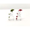 Sansukjai Rare Snowman Tiny Micro Figurines Hand Blown Glass Art