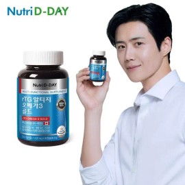 Nutri D Day High Purity rTG Omega 3 Gold 90 Capsules 1 Bottle (3 Months Supply) / 뉴트리디데이 순도높은 rTG 오메가3 골드 90캡슐 1병 (3개월분)