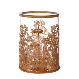 PartyLite Hurricane Candle Holder - Golden Frond for Jar Candles