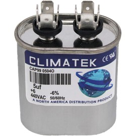 ClimaTek Oval Capacitor - fits Goodman # CAP050000370VAP | 5 uf MFD 370/440 Volt VAC