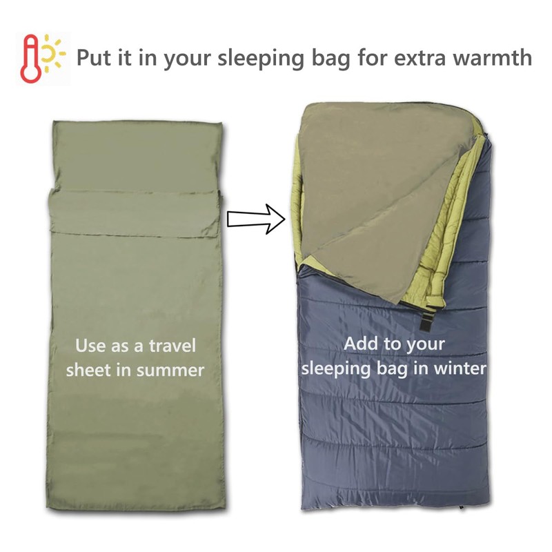 JIVELER Lightweight Inner Shruff, Zipper, Sleeping Bag Included, Storage Bag,
