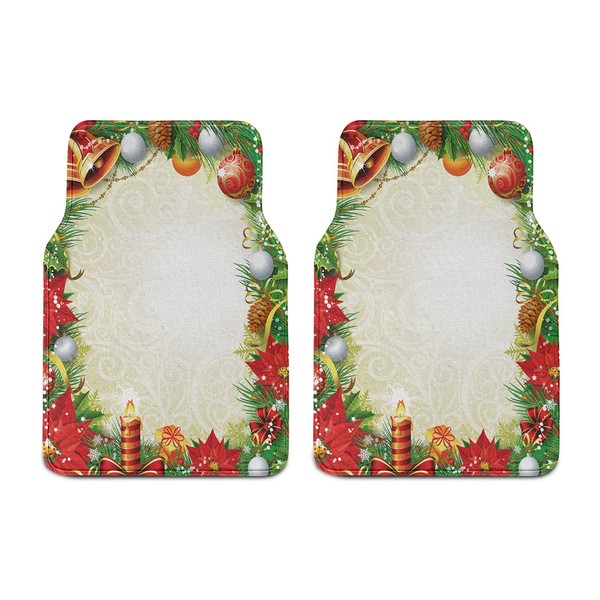 Ambesonne New Year Car Mat Set of 2, Abstract Swirled