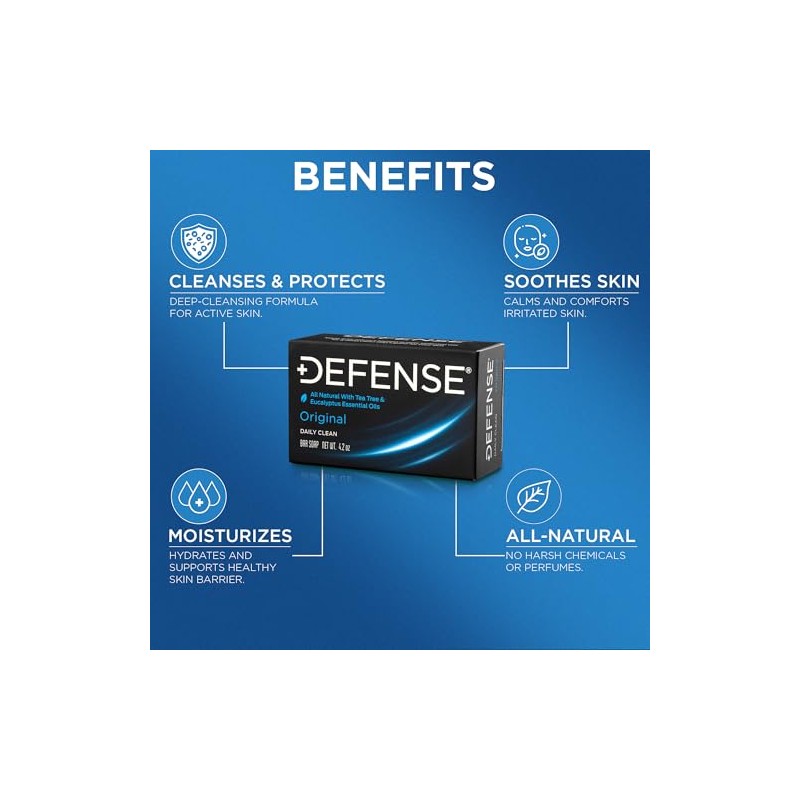 Defense Soap Natural Tea Tree and Eucalyptus Oil Bar -
