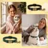 4 Pcs Leather Cat Collar Breakaway with Bell Adjustable Safety