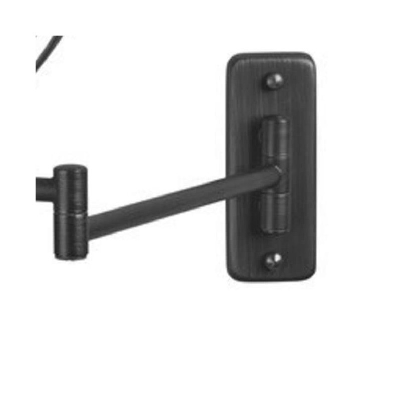 JERDON Two-Sided Wall Mounted Black Makeup Mirror - 5X-1X Magnification