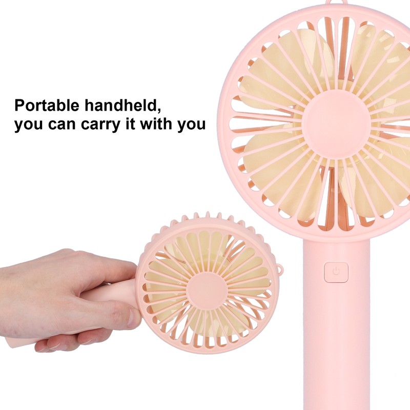 Handheld Electric Fan 4‑Blade 3‑Speed Adjustable USB Rechargeable Cooling Tool
