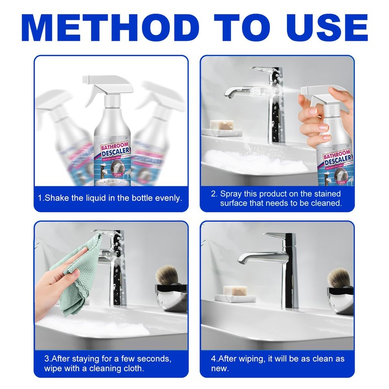 Generic Bathroom Descaler Stubborn Stains Cleaner, Luckydogs Multipurpose Bathroom Foam