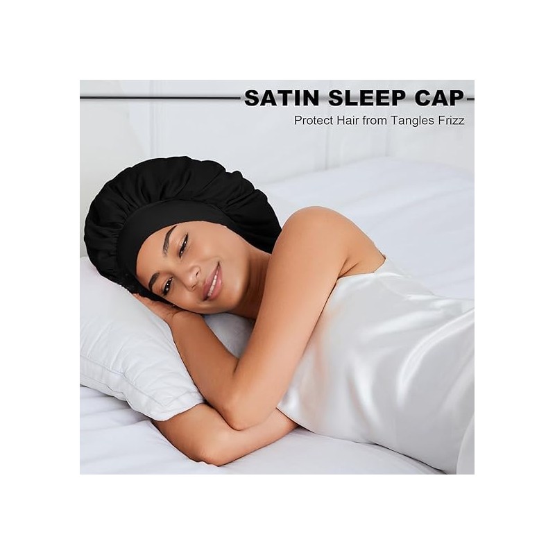Satin Silk Bonnet Sleeping HYALURONIC Acid Satin Bonnet for Double