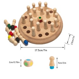 Cawtiuly Classic Wooden Memory Chess Game, Wooden Memory Match Stick Chess Board Games, Educational Toys Family Board Games for Kids & Adults (Family Edition)