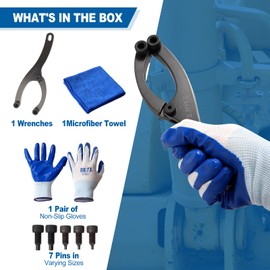 LLU Universal Adjustable Gland Nut Wrench，Hydraulic Cylinder Spanner Wrench Adjustable，Equipped with 5/32",1/4",5/16" Pins