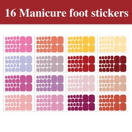 WOKOTO 16 Sheets Toe Nail Stickers Full Nail Wraps for Women Toes Nails Nail Polish Stickers 352 Pcs Nail Polish Strips Gel Nail Polish Wraps Decals Self Adhesive Gel Nail Strips for Nail Art
