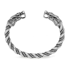 GelConnie Viking Dragon Bracelet Armband for Men & Women - Stainless Steel Dragon Arm Cuff - Norse Bracelet Mens Viking Jewelry