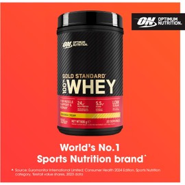 Optimum Nutrition Gold Standard 100% Whey Protein Powder for Muscle Building and Regeneration with Naturally Occurring Glutamine and BCAA Amino Acids, Banana Cream, 20 Servings, 600g