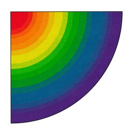 Flagship Carpets Rainbow Area Rug for Kids Classroom, Home Learning Area, Playroom Mat or Childrens Bedroom Carpet, 6ft Across, Quarter Circle
