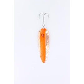 Dardevle Dardevlet Spoon, 3 5/8in, 1oz, Fluorescent Orange Hammered Copper Back, 00-386