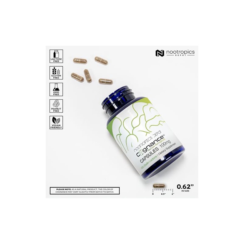 Nootropics Depot Cápsulas De Bacopa Mejoradas De Cognance 100Mg 10