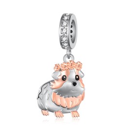 Fuguangju Guinea Pig Dutch Charm 925 Sterling Silver Animal charms for Bracelet Cute Pet Jewelry Gift for Animal Lovers