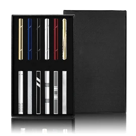Jstyle 12 Pcs Tie Clips for Men Classic Tie Bar Clip Set for Regular Ties Necktie Tie Bar Pinch Clips for Wedding Anniversary Business Luxury Box