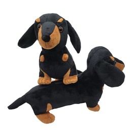Plush Dachshund Touch Extra Soft Velvet, Very Realistic Design Dachshund Dog Plush Black Breed Teckel Plush Dog Adorable