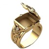 Gixaxak Golden Cross Pattern Man Zircon Ring Mens Rings Stainless