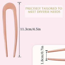 5PCS French Hair Pin Hair Fork Sets Handy, Securely Fixed U-Shaped Styles, Hair Forks Lightweight, Adorably Shiny Plastic, Perfect for Women and Kids Every Situation