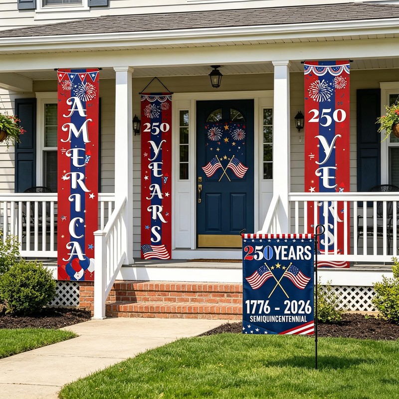 250th Anniversary USA Garden Flag 1776-2026 Patriotic Commemorative Banner
