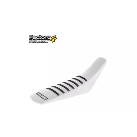 Enjoy MFG 2006 2007 2008 2009 YAMAHA YZF 250  450 Gripper Seat Cover  White/Black RIBS #82