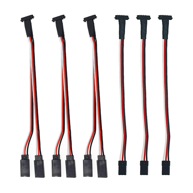 3Pcs RC Models JR Extension Cable, 1-to-2 Y Magnetic Snap-on