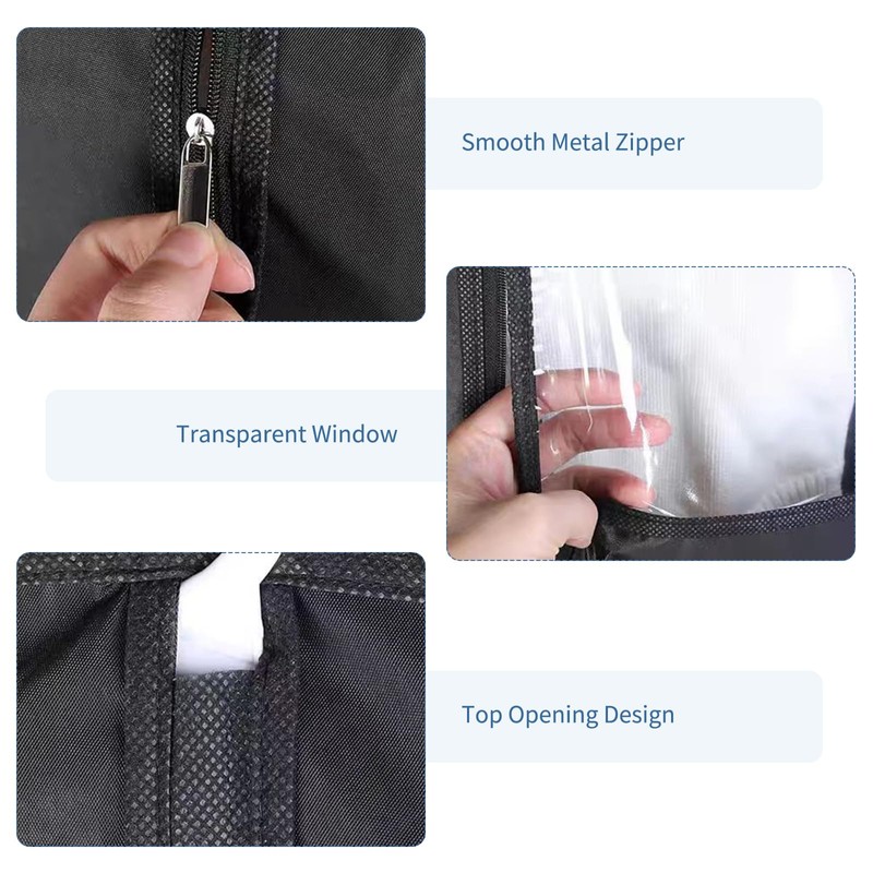 Ruiunchu 7 Pcs Suit Bag Cover Carriers Hanging Clothes Men