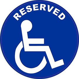 StickerTalk Handicap Reserved Vinyl Sticker, 4 inches by 4 inches