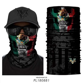 DHSOU 6PCS Mexican Neck Gaiter Face Men Women Seamless Bandana Skull Face Cover Scarf Balaclava Headband Head Wrap Headwear