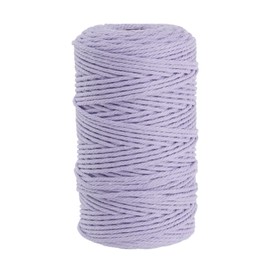 PATIKIL 3mm x 218 Yard Macrame Cord, Soft Cotton Colored Macrame Yarn Rope String 4 Strand Twisted for Wall Hanging Plant Hanger Dreamcatcher DIY Knitting Supplies, Purple