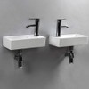 Wall Hung Basin Sink Small Cloakroom Basin Rectangle Ceramic Wash