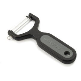 ARCOS Professional Peeler for Fruits and Vegetables. 5.5 Inch Stainless Steel Kitchen Tool for Precise Cutting. Chef's Gadget with Ergonomic Polypropylene Handle. Black Color