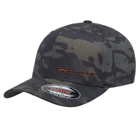 Ford Galaxie Logo Side Panel Leather Patch Laser Engraved Flexfit 6277 Athletic Baseball Fitted Hat Cap Multicam Black S/M