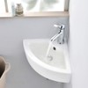 VASOYO Small Corner Bathroom Sink Wall Mount White Triangle Porcelain