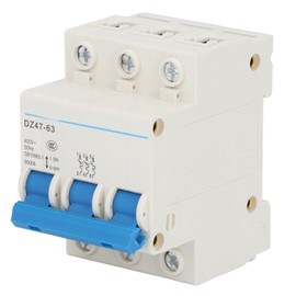 PRACTINET Pastilla Interruptor Termomagnético 50 Amper 3p VCA - Mini Circuit Breaker 50A 3 Polos, AC MCB 6KA 60Hz 230V/400V, Disyuntor miniatura de aire Corto Circuito corriente, Instalación riel DIN