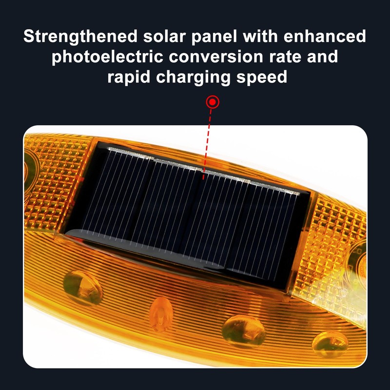 Aolyty Solar Strobe Warning Light Outdoor, Bright Solar Safety Flashing
