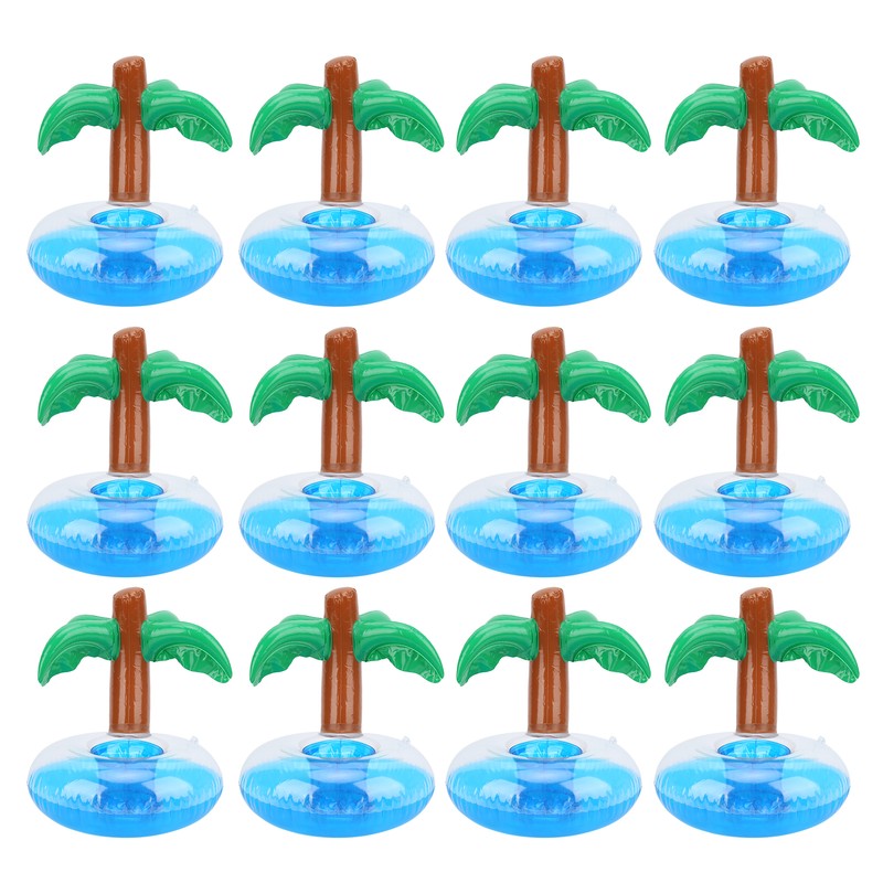 12pcs Coconut Trees Inflatable Pool Drink Holder Beach Party Cup