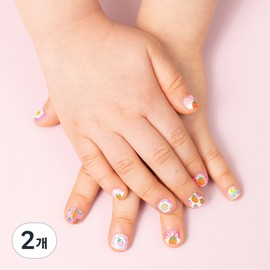 Bonbong Friends Nail Friends Bonbong Stick-on nail polish for kids ages 3 to 7, strawberry milk, 2 pieces / 봉봉프렌즈 네일프랜즈봉봉 3~7세 키즈용 붙이는 매니큐어, 스트로베리밀크, 2개